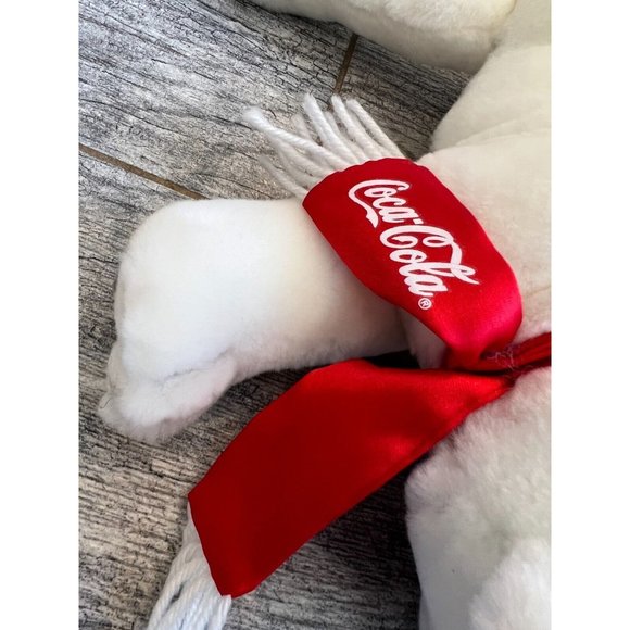 NWT Coca Cola Teddy Bear Coke Scarf Stuffed Toys Plush Stuff Animal‎ Polar  12" - Picture 7 of 11
